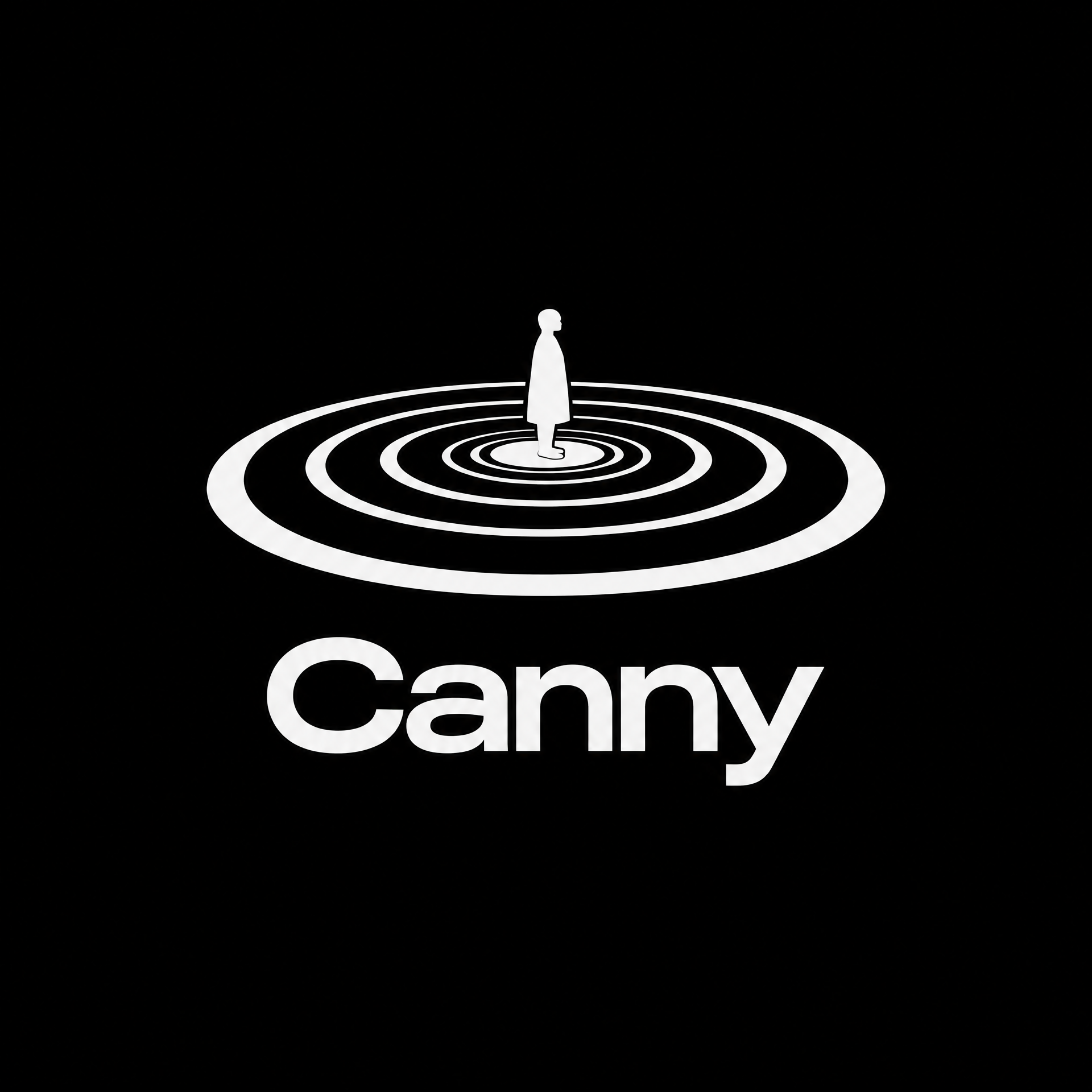 Canny — a figure standing within concentric rings